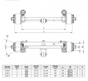 Self Steering Axle Technical Drawing