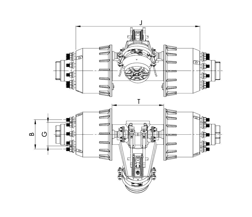 Single Swinging Axle Technical Drawing TAS